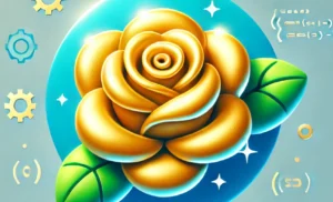 AN AI-generated picture of a Gilded Rose with decorations