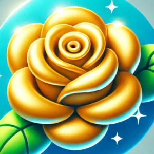 AN AI-generated picture of a Gilded Rose with decorations